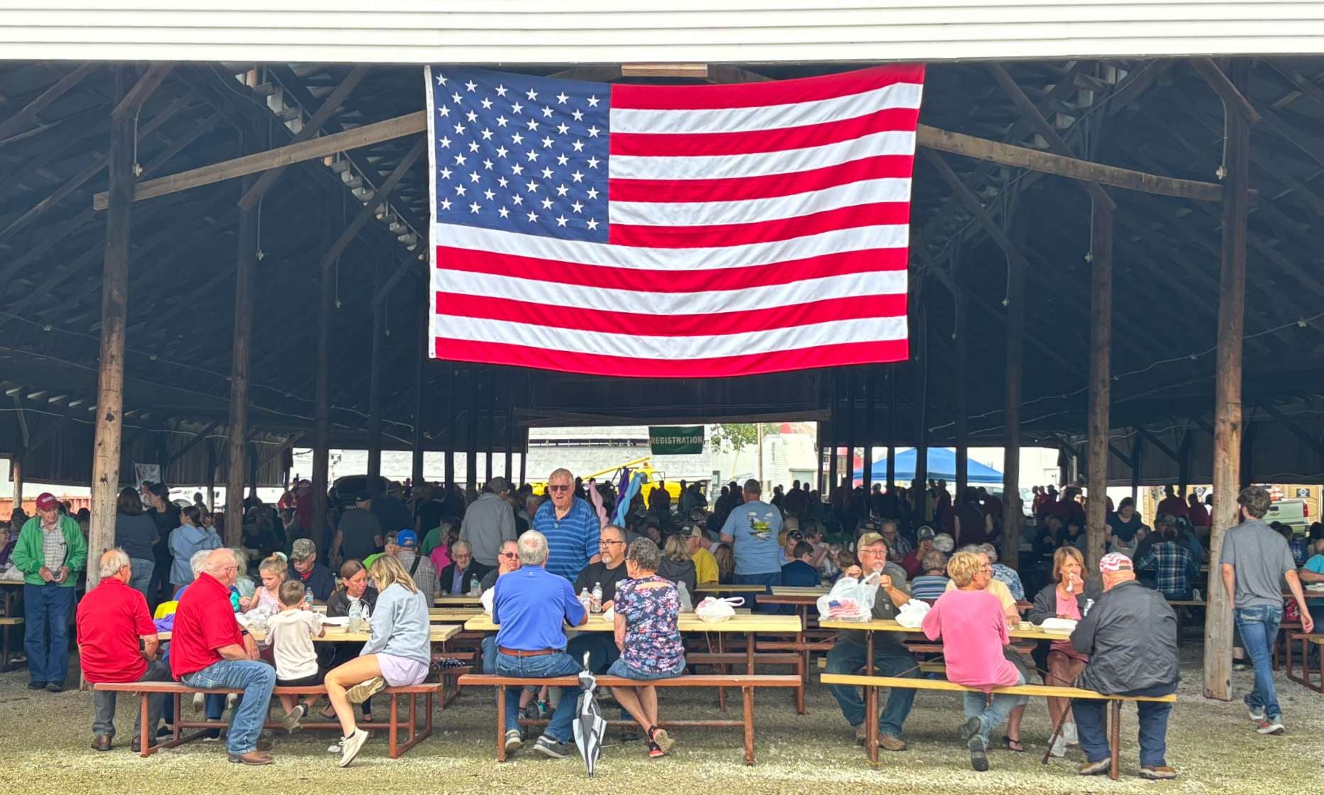 annual meeting with flag
