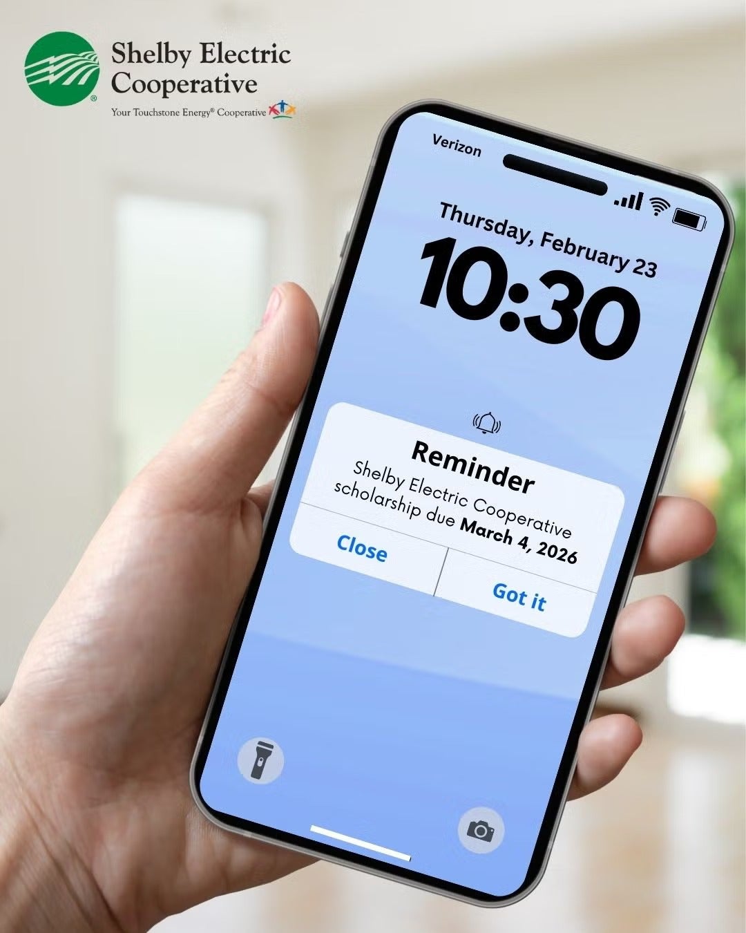 scholarship deadline reminder on mobile device