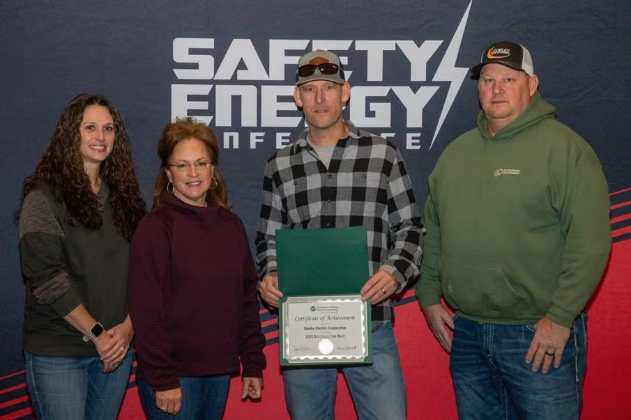 Safety Award presented to group with photo